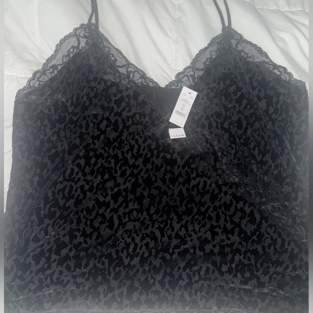 White House Black Market Black Lace Cami Top